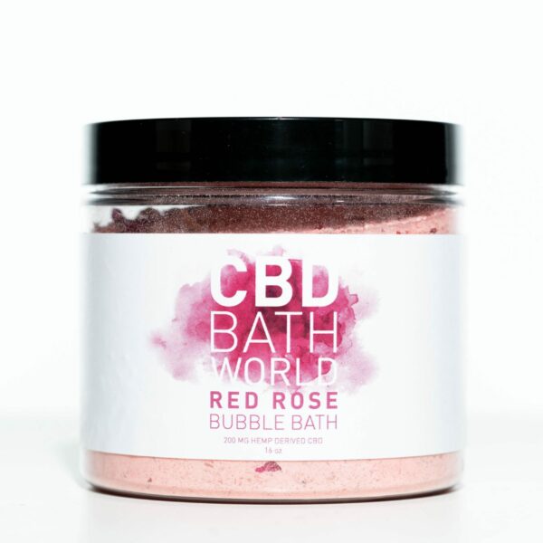 CBD Bath World Bubble Bath - Red Rose - 200MG 16oz