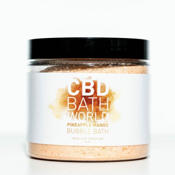 CBD Bath World Bubble Bath - Pineapple Mango - 200MG 16oz